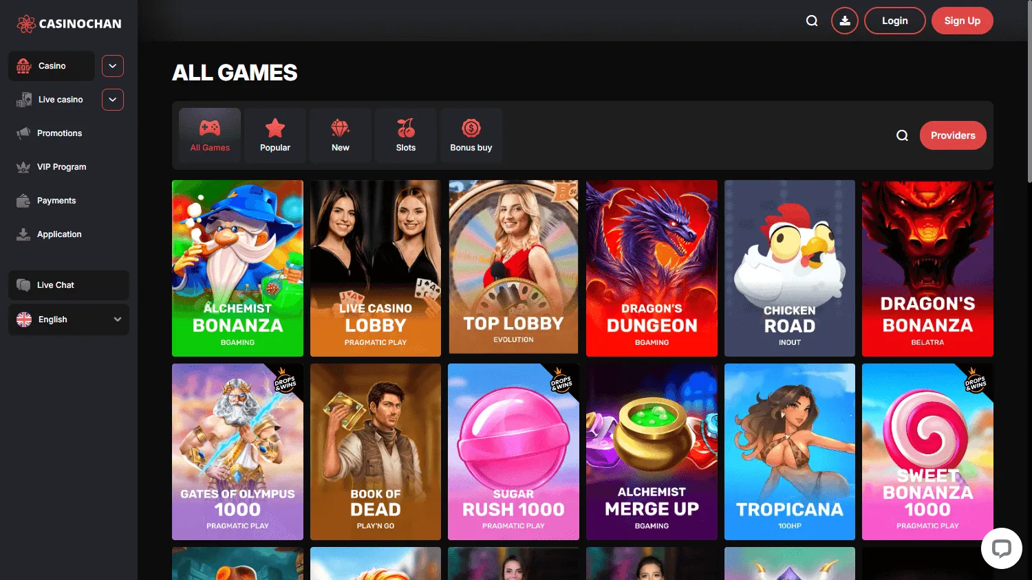 Casino Chan games experience on desktop
